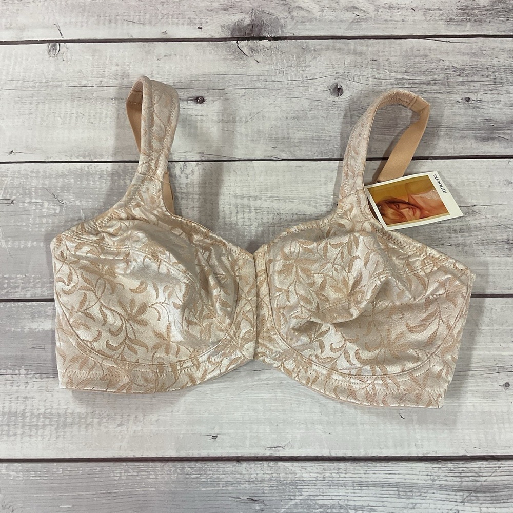 Amoena Mastectomy Bra Womens 36D  Nude Front Back Closure #2145 Wireless NEW
